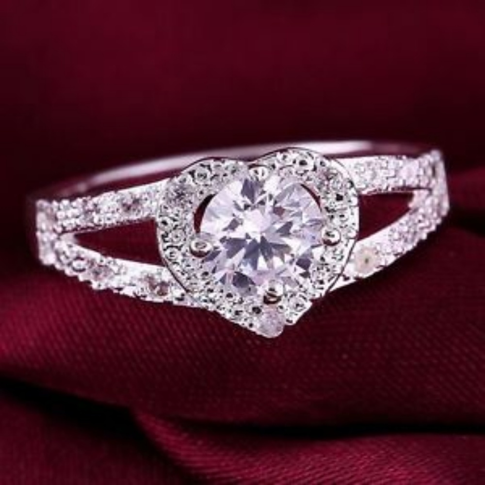 925 silver women Crystal Zircon cute Ring - Picture 2 of 2